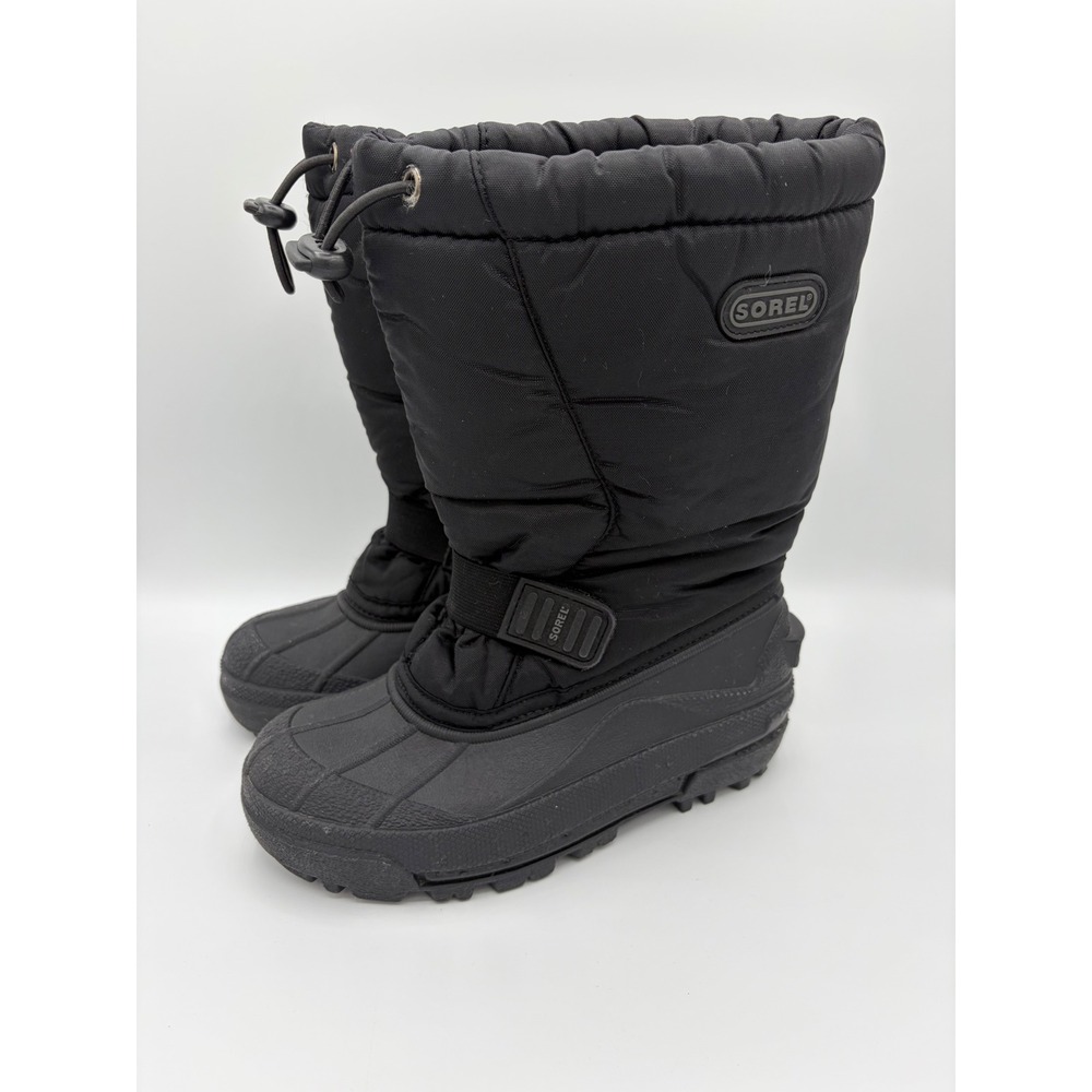 Sorel Snow Pack Kids Winter Boots Black NY1550 Size 13 Waterproof Insulated
